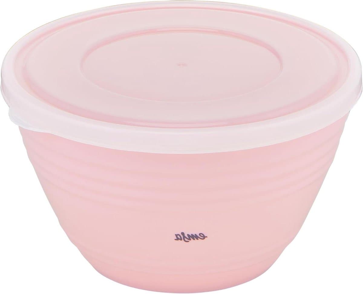Mengkom met deksel - Beslagkom Keuken - Bakken en bewaren - Antislip bodem - 17 liter - Roze — afbeelding 1