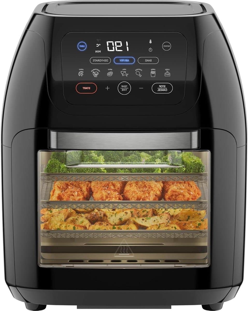 Multifunctionele Airfryer - Heteluchtoven Dehydrator - Gezond Koken - XL Familieformaat - 10 Liter - Zwart — afbeelding 1