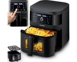Airfryer XXL - Hete Lucht Oven - Gezond Koken - Met Kijkvenster - 8 Liter - Zwart