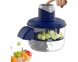 Elektrische Schilmachine - Automatische Dunschiller - Snel Fruit Bereiden - Duurzaam ABS Roestvrij Staal - 20 x 22 cm - Blauw