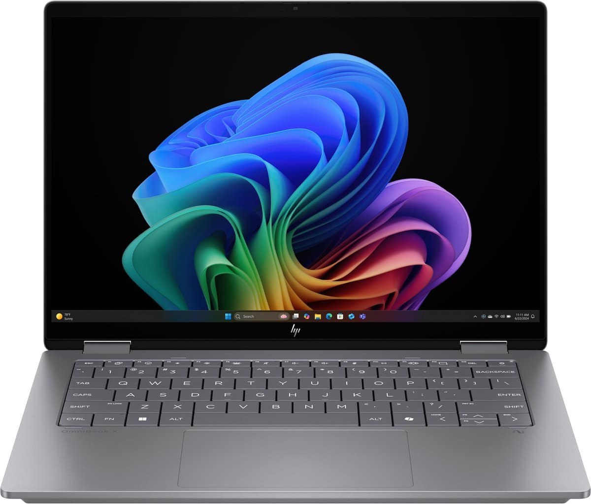 "HP OmniBook X FlipNGAI 14-fk0975nd Copilot+ PC AMD Ryzen AI 7 350 Hybride (2-in-1) 35,6 cm (14"") Touchscreen 3K 16 GB LPDDR5x-SDRAM 1 TB SSD Wi-Fi 6E (802.11ax) Windows 11 Home Zilver" — afbeelding 1