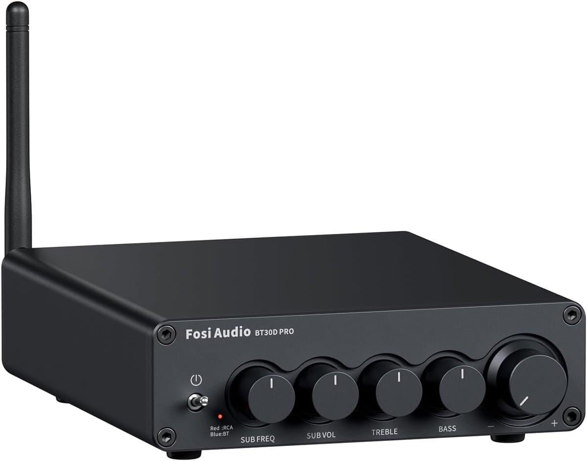Fosi Audio BT30D Pro - TPA3255 - Hi-Fi Bluetooth 5.0 Stereo Audio Receiver Versterker 2.1 Kanaal - Mini Klasse D Geïntegreerde Versterker - 165Wx2+350W — afbeelding 1