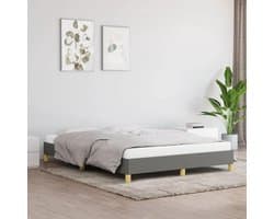 Bedframe, donkergrijs, 160 x 200 cm, stoffen bedframe voor slaapkamer, familiebed, hotel, logeerkamer