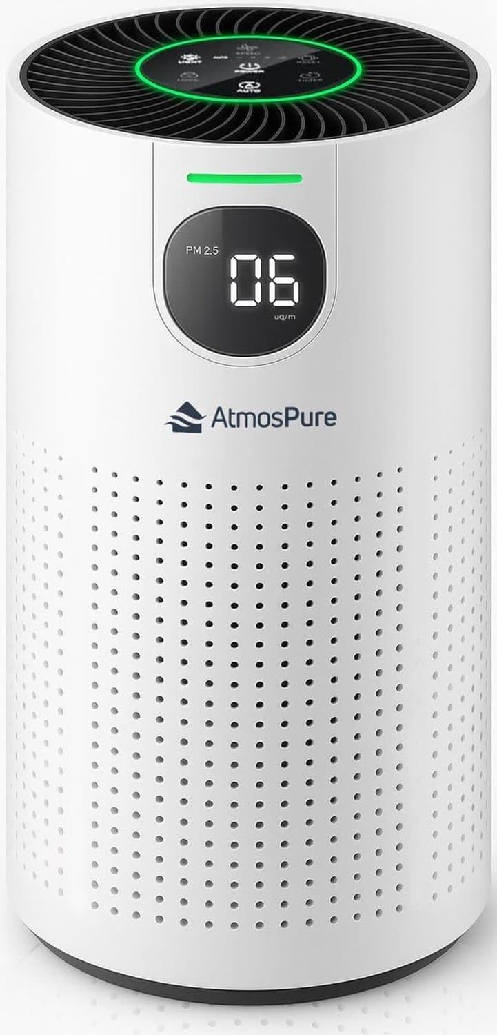 Luchtreiniger Wit HEPA 13 + Koolstoffilter - 24 Watt Vermogen - 98 m² Oppervlakte - Elektrisch - Voor Huisstof, Pollen En Geuren — afbeelding 1