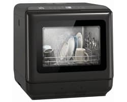 Tafelmodel vaatwasser zwart - 5 wasprogramma's - 6 liter watertank - 4 couverts - Zwart