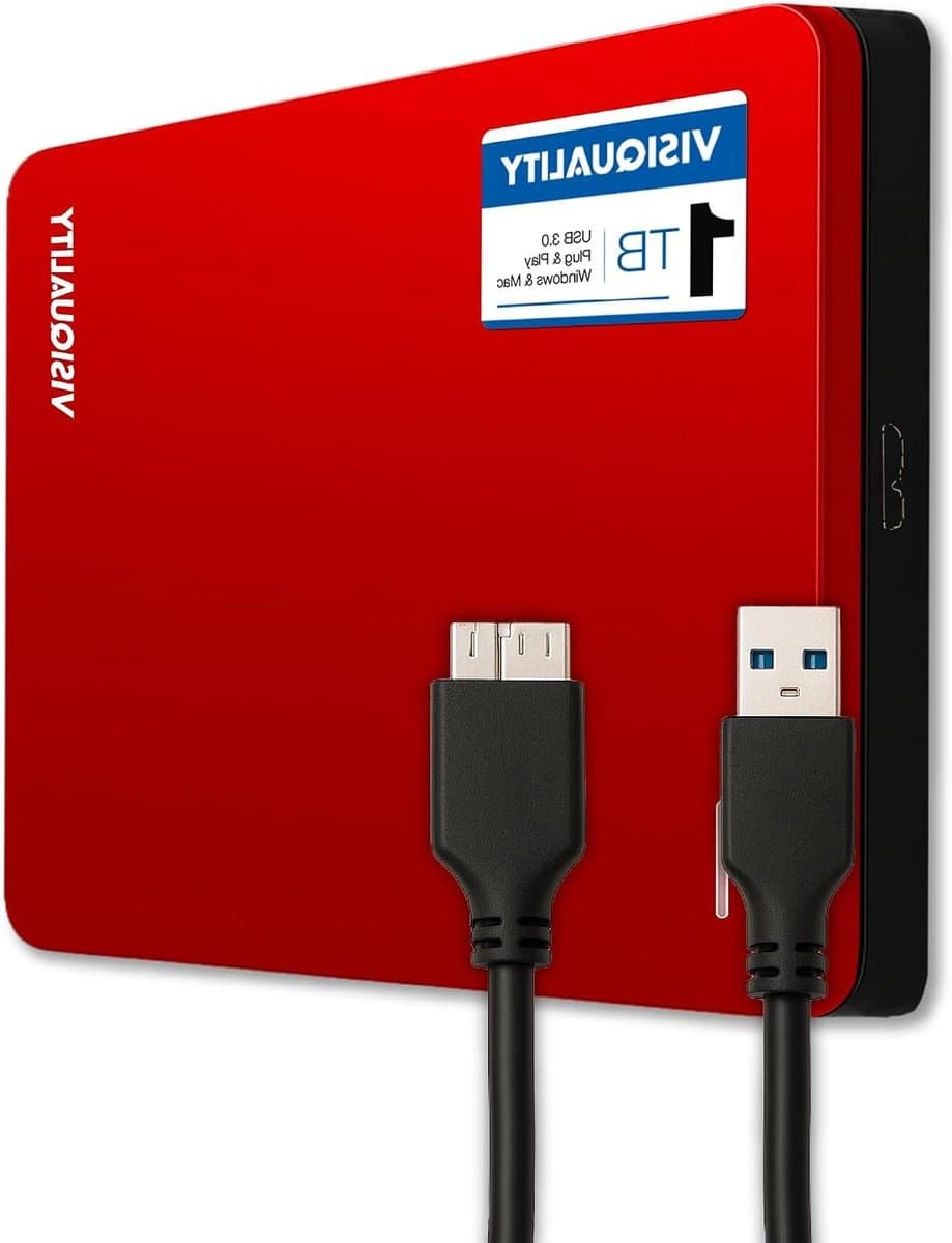 Externe Harde Schijf - Draagbare Opslag - Snelle Data Overdracht - Plug en Play - 1TB Capaciteit - Rood — afbeelding 1