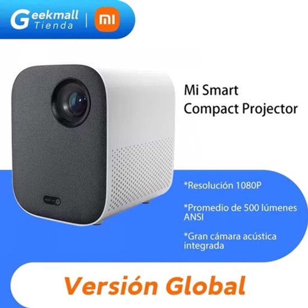 Xiaomi - Mi Smart Compact - Beamer - Projector Beamer - Mini Meamer - HDR 10 - FHD 1080p - DLP Automatische focus - met WiFi 5.0 - 500 ANSI Lumens - Android 11.0 - Wit — afbeelding 1