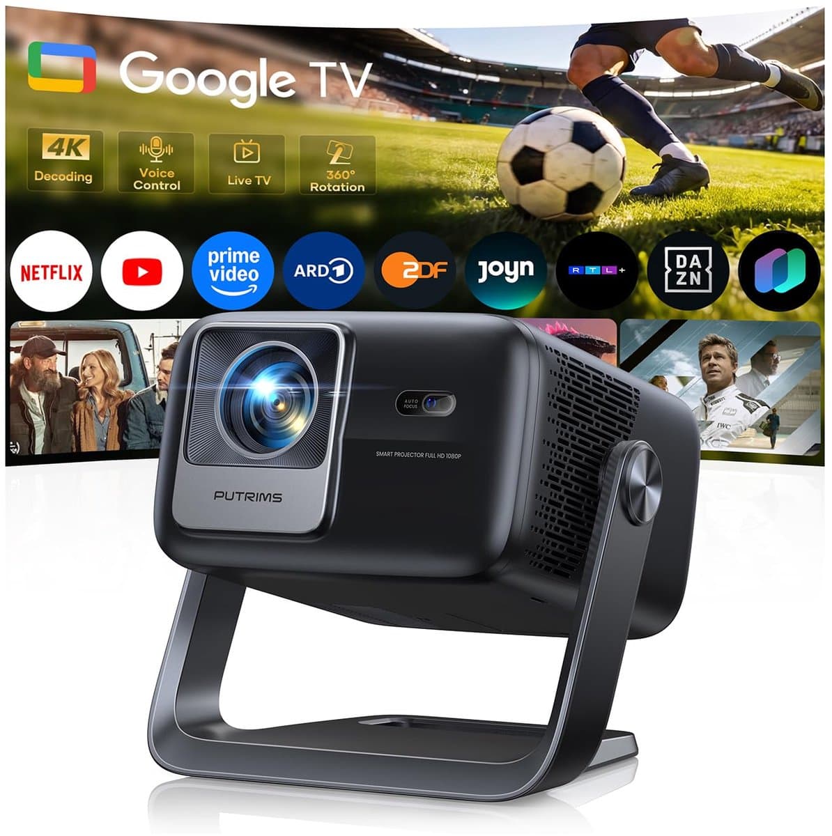 Beamer Smart - 1200 ANSI Lumen - 1920 x 1080 Resolutie - LCD - Draagbaar - Thuisbioscoop — afbeelding 1