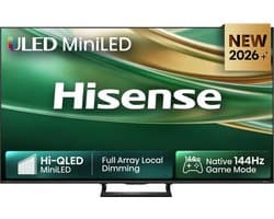 Hisense 55E8S SmartTV - 55 inch - 4K Hi-QLED MiniLED - 2026 - 600 nits - Native 144Hz Game Mode - Built-in Subwoofer - Hi-View AI Engine - Hi-QLED Colour - Total HDR Solution
