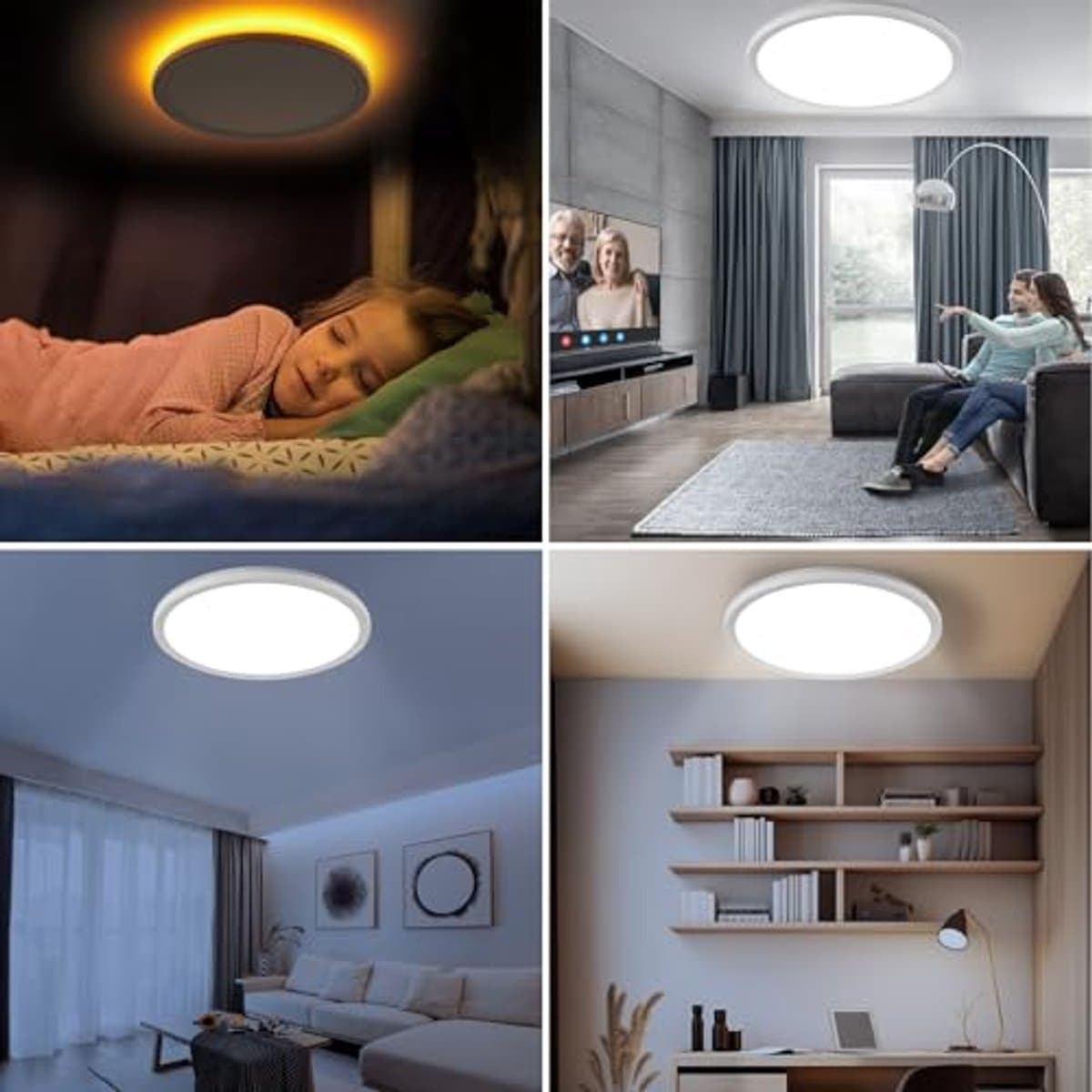 Dimbare Plafondlamp met Afstandsbediening - 24W LED Lamp voor Slaapkamer en Woonkamer — afbeelding 1