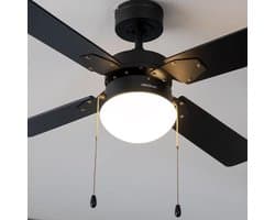 Plafondventilator met Verlichting en 3 Snelheden - 42 Inch, 50W, 4 Omkeerbare Bladen, Zomer/Winter Modus