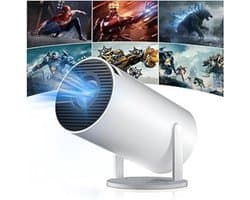 SCH® Draagbare beamer - Beamer - Projector - Mini Beamer - Wit - 11cm x 11cm x 17cm