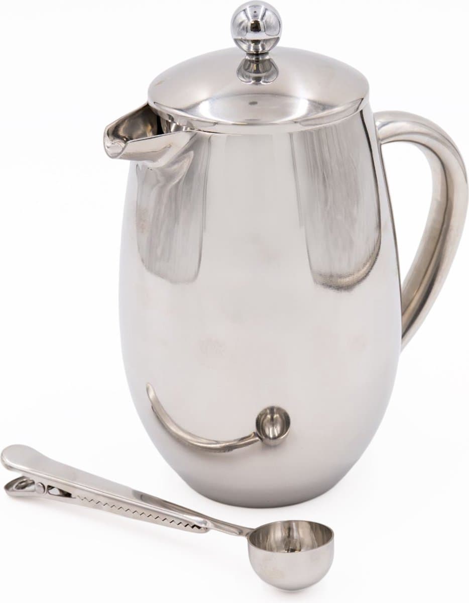 2-delige Cafetière Set met Roestvrijstalen 8-kops Franse Pers en Koffielepeltje met Clip — afbeelding 1
