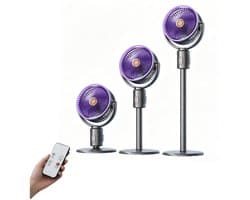 Kraftverdia® Staande Ventilator met Afstandsbediening – Draadloze Oplaadbare Air Circulator – In Hoogte Verstelbaar – 5 Snelheden – Oscillerende Vloerventilator — afbeelding 1