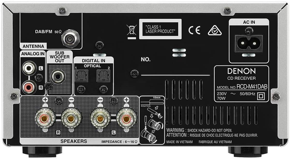 Denon RCDM41DABBKEK receiver met ingebouwde CD speler — afbeelding 1