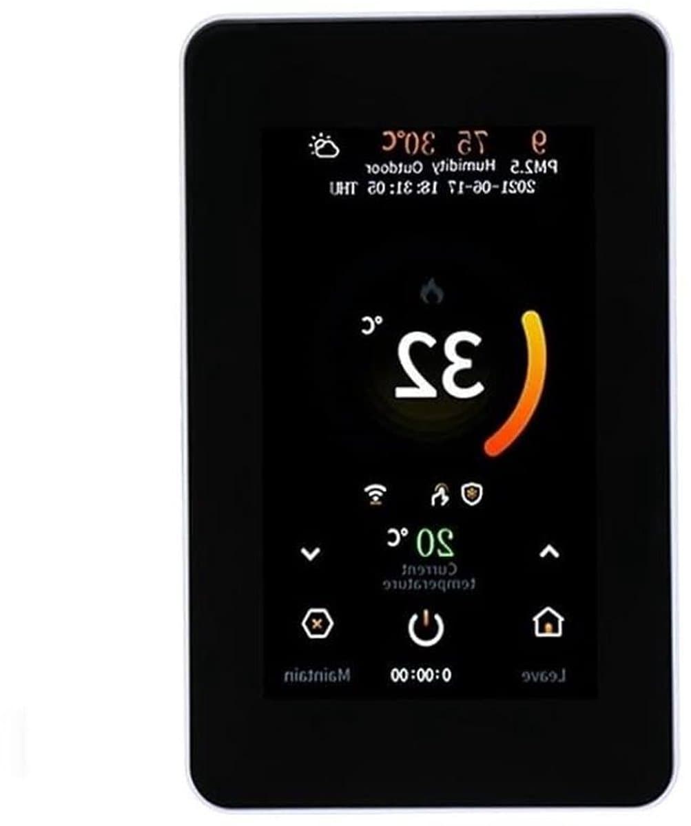 Digitale Thermostaat - Slimme Regelaar Vloerverwarming - Energie Besparen - Met CO2 Sensor - 60 mm Montagegat - Wit — afbeelding 1