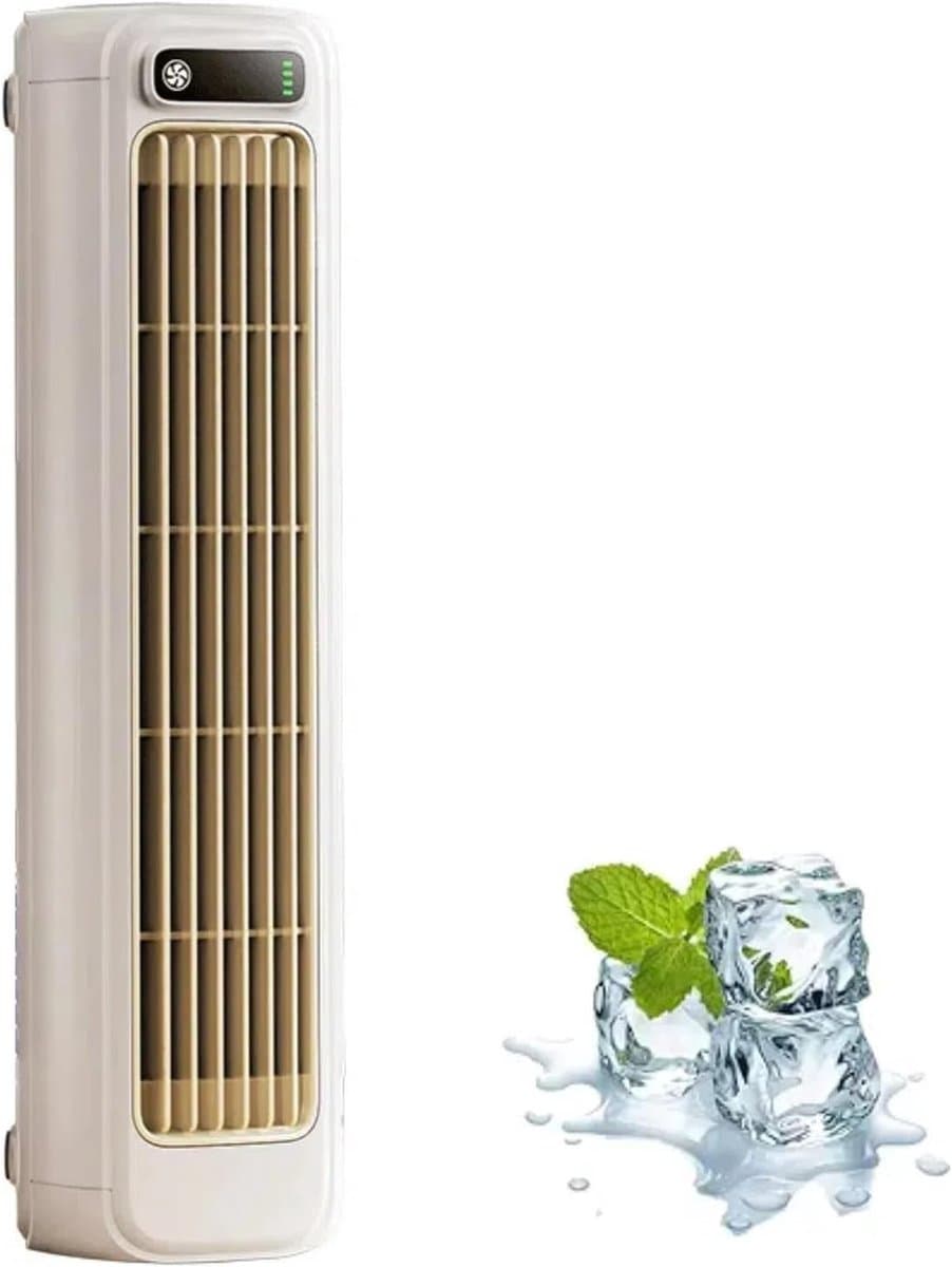 Airconditione Airconditioner, Stille Draagbare Airconditioner Met 3 Snelheden, Bladloze Koeltorenventilator(Beige) Oplaadbaar Twee haken inbegrepen — afbeelding 1