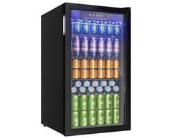 NordHaus Drankenkoelkast - Koelkast voor dranken - Bierkoelkast - 90 liter capaciteit - 126 blikjes, zwart roestvrij staal