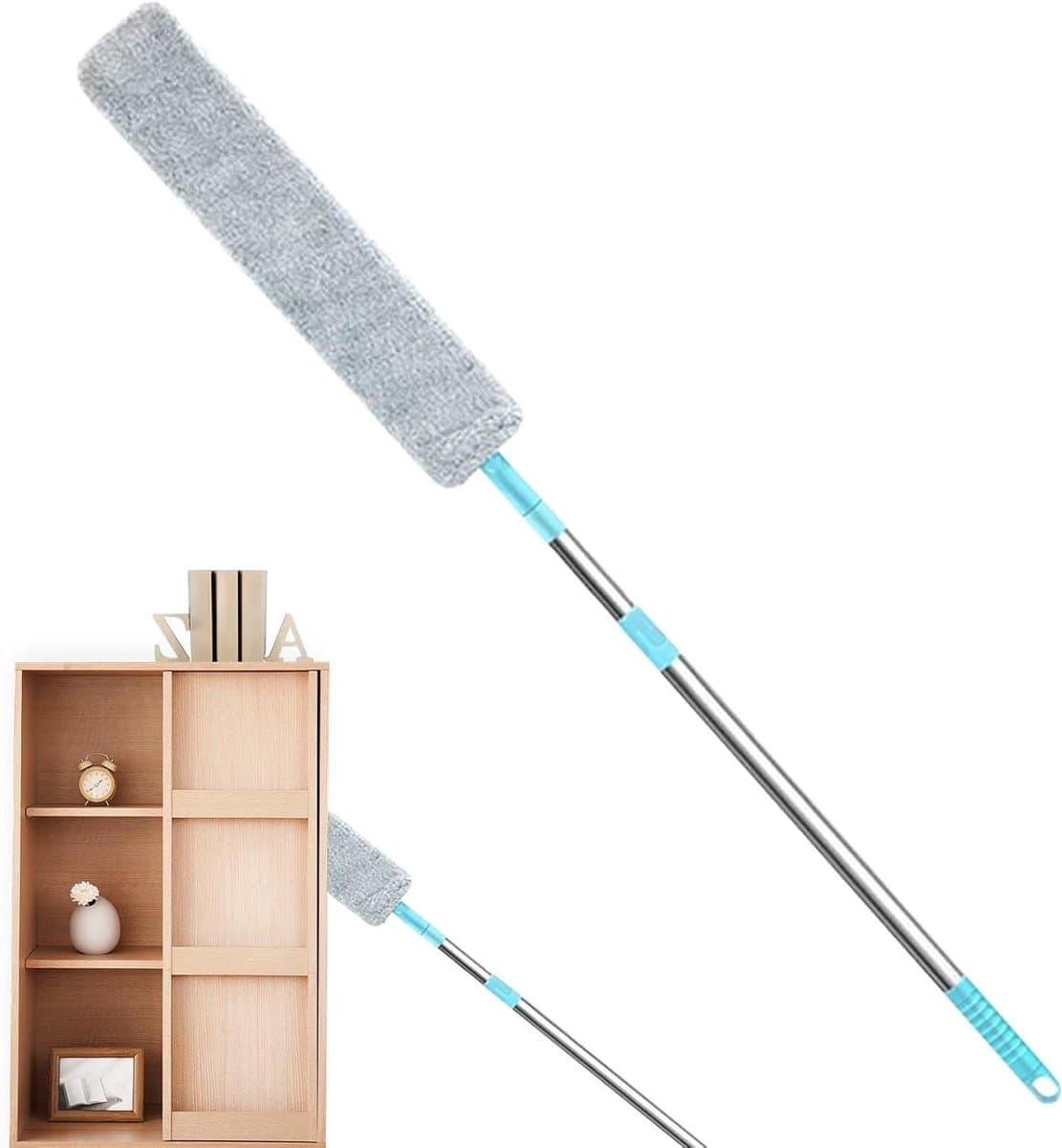 Onderbouw Reiniger - Meubelborstel Stoffer - Stof Verwijderen - Intrekbare Steel - 126 cm - Grijs — afbeelding 1