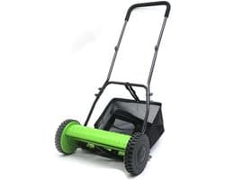 Handduwmaaier - Gazonveger Duwrolmaaier - Gazon Onderhouden - 5 Mangaanstalen Messen - 30 cm Snijbreedte - Groen