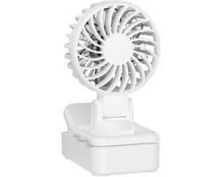 Tafelkoelventilator - Persoonlijke ventilator - Persoonlijk koelen - Stil en oplaadbaar - 60 x 72 x 106 mm - Wit