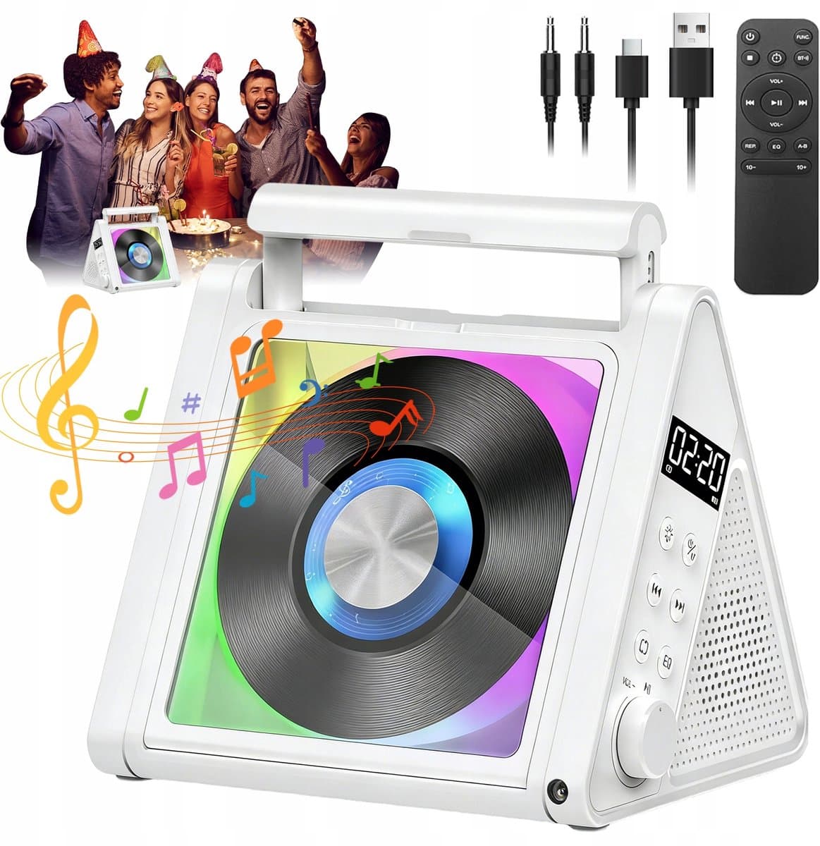 Multifunctionele CD Speler - Desktop Muziekspeler - Bluetooth 5.3 & FM Radio - Dubbele HiFi Luidsprekers - 5 EQ Effecten - 4000 mAh Oplaadbaar - USB/AUX - Draagbare CD Speler - Voor Slaapkamer & Kantoor & Buiten — afbeelding 1