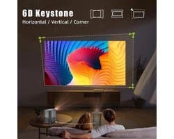 Byintek - X20 - Beamer - Projector Beamer - Mini Meamer - Full HD 1080P 4k - 65W - 1280x720dpi - Automatische focus - met WiFi - 250 ANSI Lumens - Android 11.0 - Zwart