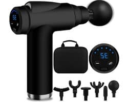 Massagepistool - Spierherstel Apparaat - Herstel na training - 32 snelheden 6 koppen - 430 gram - Zwart