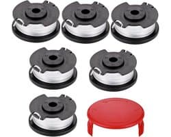SnelShoppen - 6x Vervangende Draadspoelen voor Grasmaaier, 1.6 mm Draad, Geschikt voor Einhell TLE-03, Tuinaccessoires voor Tuinonderhoud