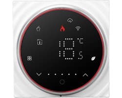 Slimme Thermostaat - Wifi Thermostaat - Thuisverwarming Koeling - Programmeerbaar Schema - 86 mm - Zwart
