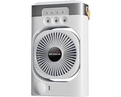 Persoonlijke Airco - Mini Ventilator - Bureau Koeling - Met Sfeerlampje - Compact Formaat - Wit