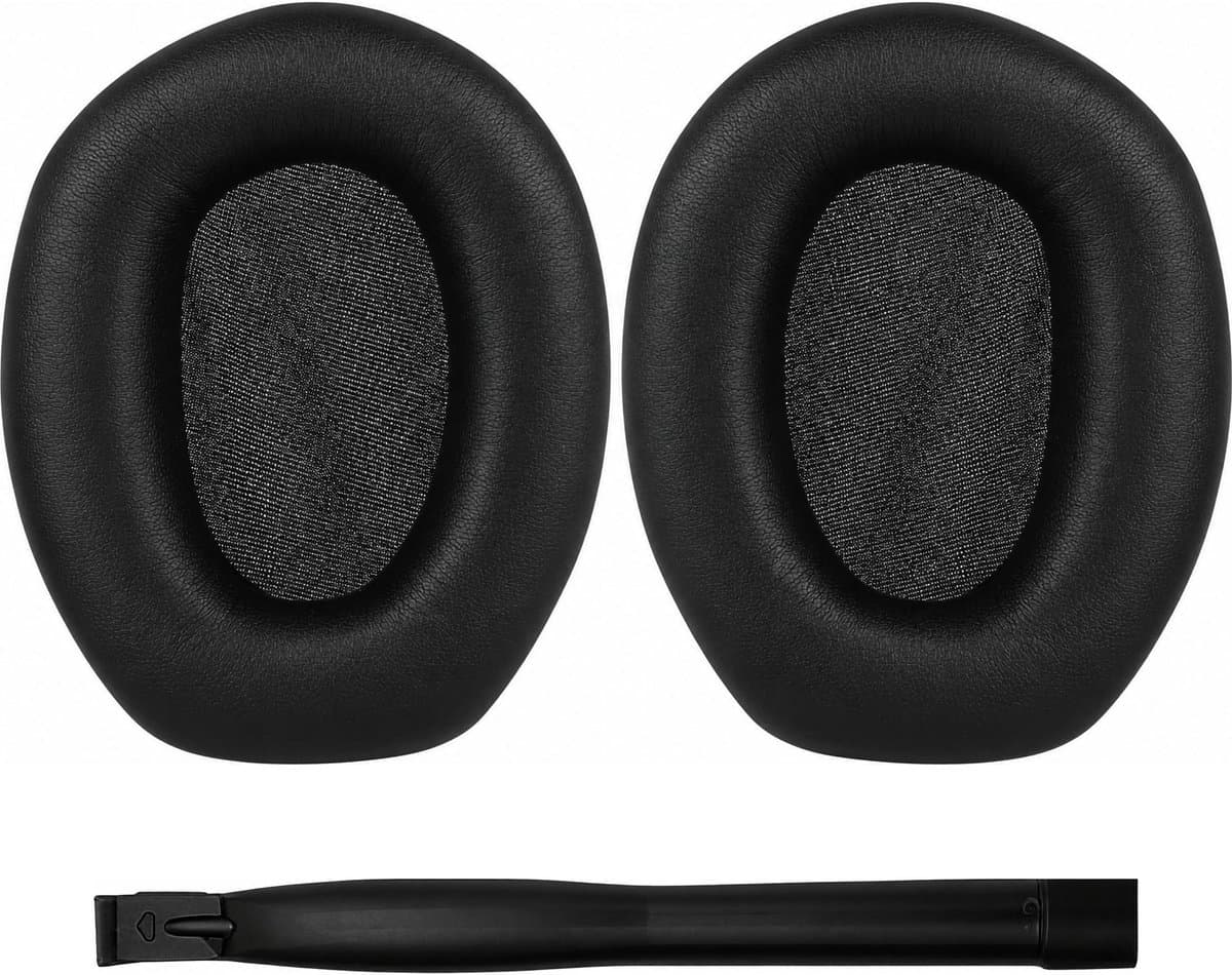 Set Oorkussens voor Sennheiser Koptelefoon – HDR165 Oorkussen – HDR165/HDR175/HDR185/HDR195/RS165/RS175/RS185/RS195 - Kunstleer met Schuim — afbeelding 1
