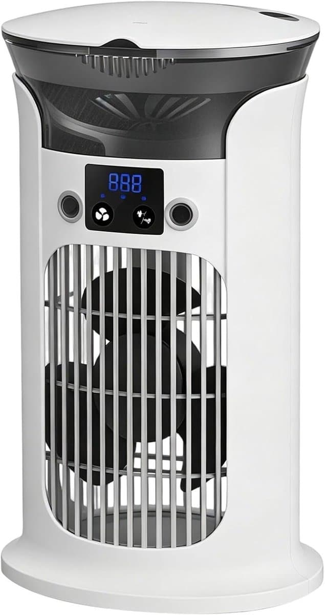 Airconditioner Ventilator - Draagbare Koeler - Persoonlijk Comfort - Verstelbare Windsnelheden - 16x16x16 cm - Wit — afbeelding 1