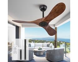 42 inch plafondventilator zonder verlichting - 6 snelheden - Omkeerbare geruisloze DC-motor - Afstandsbediening - Geschikt voor binnen en buiten - Voor boerderij, kantoor en slaapkamer