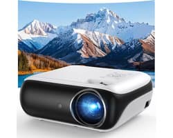 SnelShoppen - 4K Mini Projector, 1000 ANSI 1080P Full HD Smart Beamer met Dolby Audio, WiFi6, Bluetooth 5.2, Voice Control, Home Cinema met Netflix, P