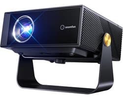 SnelShoppen - Smart Beamer 4K Mini Projector voor Thuisbioscoop, Autofocus, Trapeziumcorrectie, Wifi, Bluetooth voor Smartphone, PS5, Outdoor, Camping