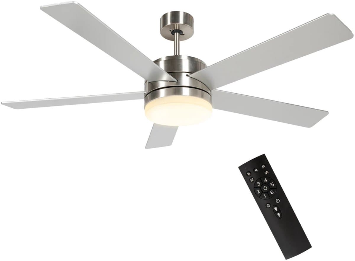 Bovista Plafondventilator - Met Verlichting - Plafond Ventilator - Met Lamp - Plafonniere Met Ventilator - Met Licht - Wit — afbeelding 1