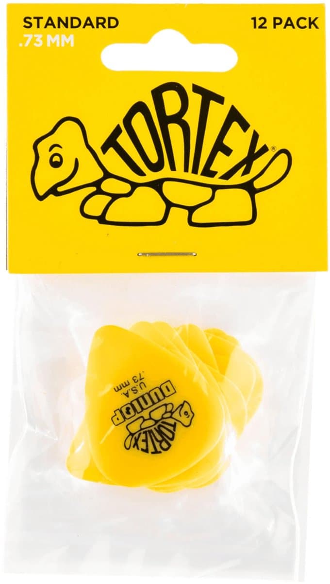 Dunlop Tortex Standard .73 Plectrum 12-Pack geel - Plectra — afbeelding 1
