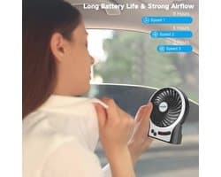 Draagbare Mini Bureauventilator met 3 Snelheden en Oplaadbare Batterij
