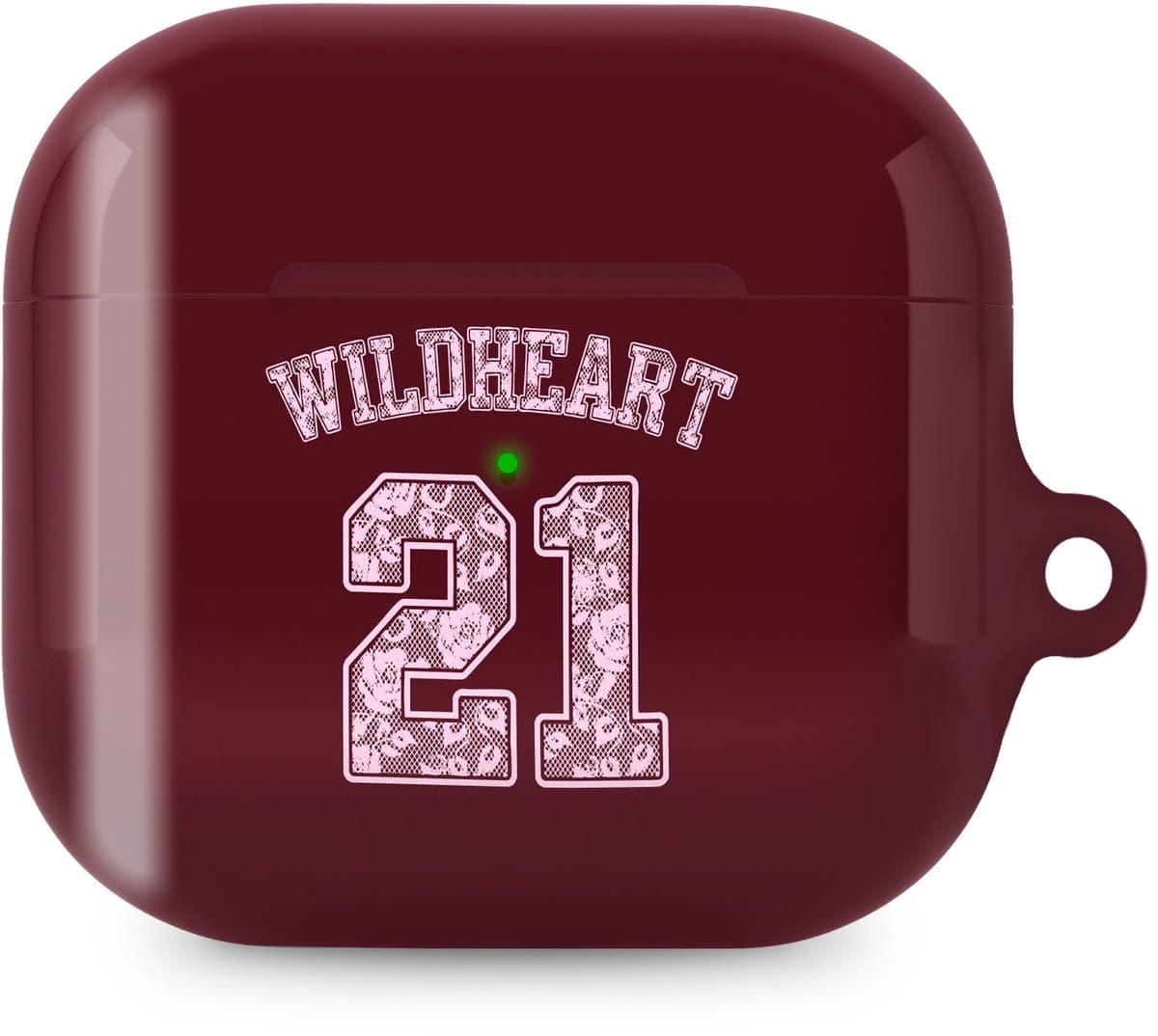 xoxo Wildhearts hoesje geschikt voor AirPods 3 - She's a Wildheart - Ook als telefoonhoesje verkrijgbaar - schokbestendige case - koptelefoonhoes - Beschermhoes met trendy opdruk - 21 - Burgundy / Bordeaux rood — afbeelding 1