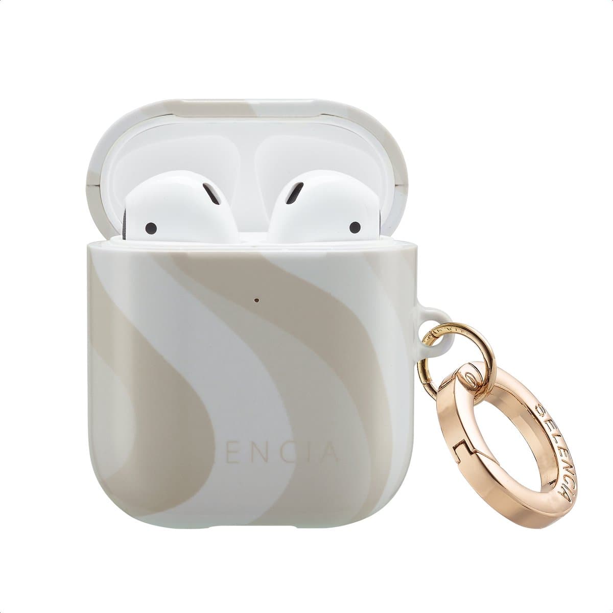Selencia Case - Hoesje geschikt voor AirPods 1 / 2 - Desert Waves Beige — afbeelding 1