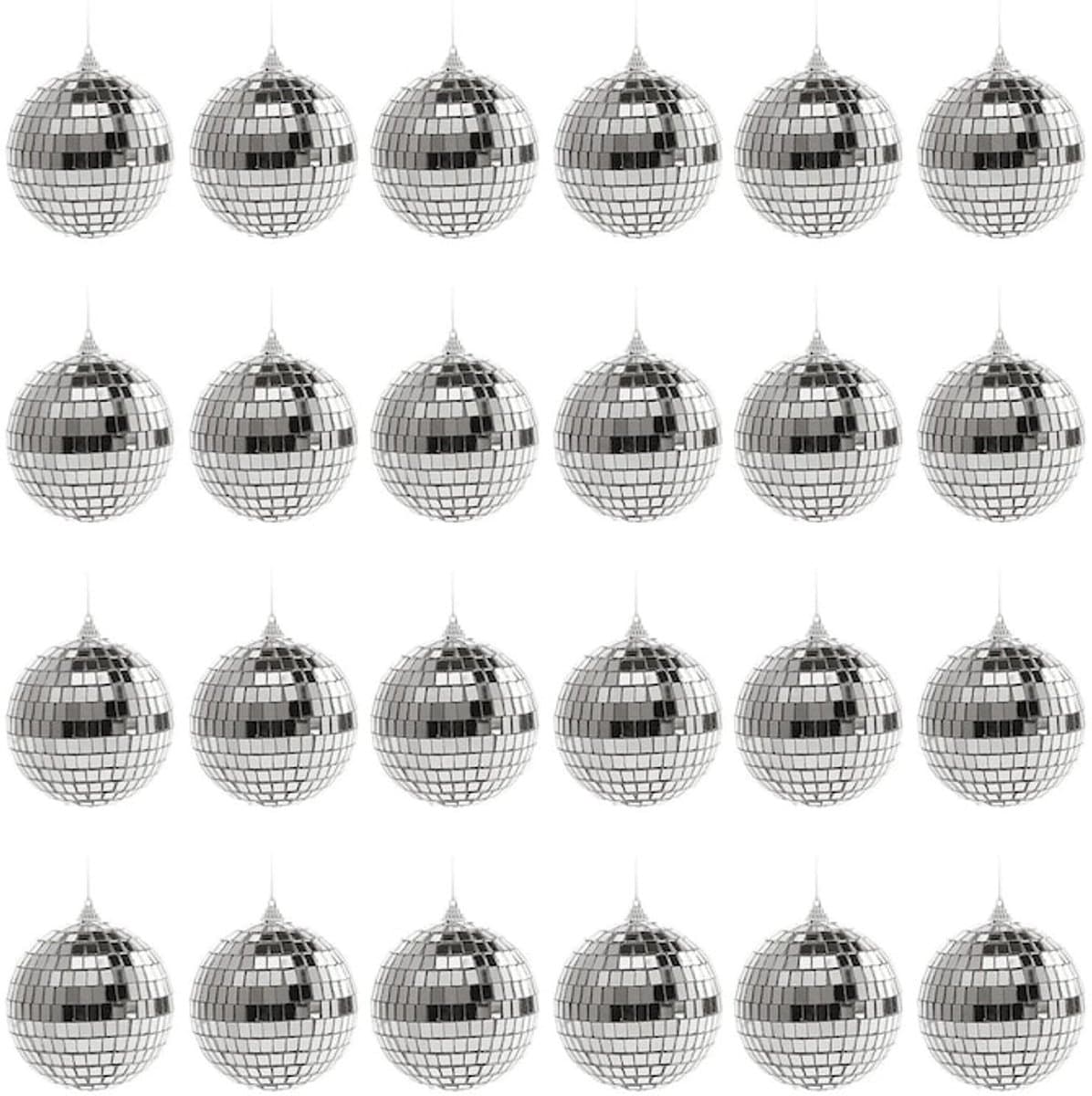 24 stuks - Discobal - Spiegelbol - discobal kinderen - Versiering - 5 cm in diameter - Zilver - Glas — afbeelding 1