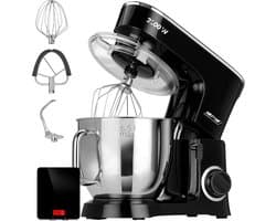 Professionele bakmixer met weegschaal en planetair systeem - 6,5L roestvrij staal, 6 snelheden, ideaal voor deeg en beslag