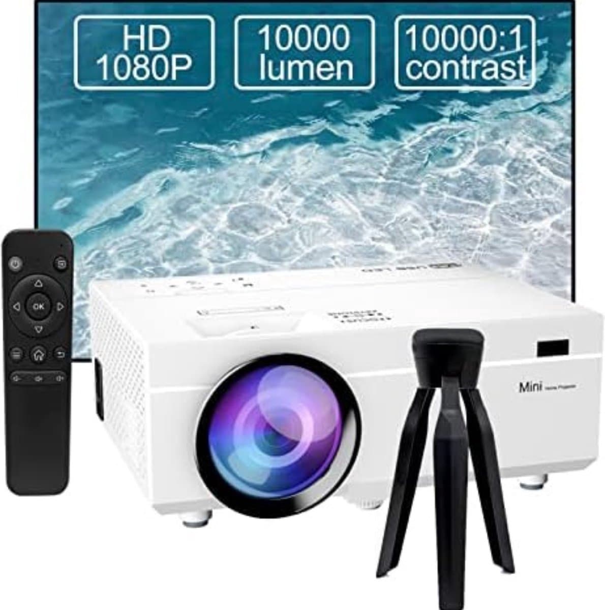 Mini beamer - Mini projector - Mini beamer smartphone - Wit — afbeelding 1