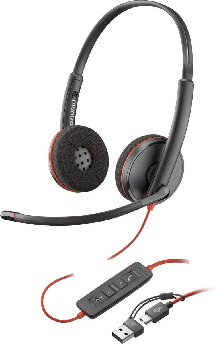 HP Poly Blackwire 3220 Stereo - USB-C - zwart - Skype, Cisco, Jabber, Avaya, UC Certified — afbeelding 1