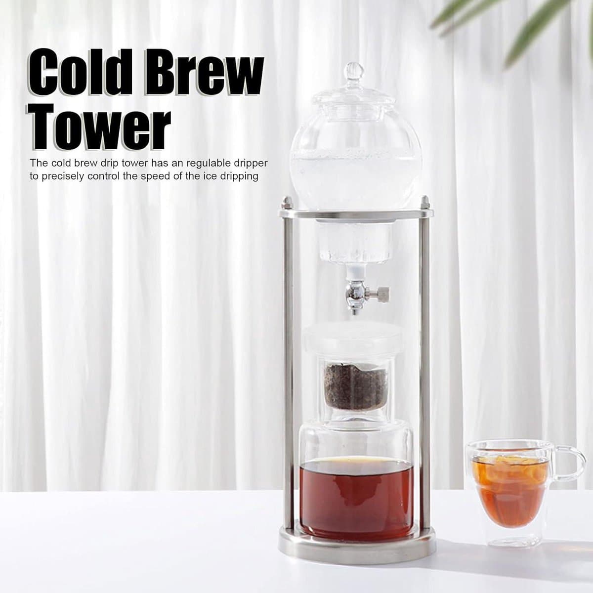 Glazen Filter Cold Brew Stand - 600 Ml Ice Coffee DIY Tower Pot — afbeelding 1