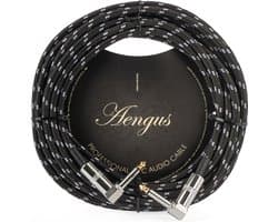 Áengus Black Tweed Gitaarkabel Instrumentkabel - 6.35mm mono jack plug haaks/haaks - 6 meter