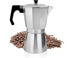 Espressomachine, 14 kopjes van aluminium, espressokan, espresso, mokkakan, Italiaanse koffiekoker met transparant deksel, niet voor inductie, 700 ml