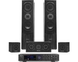 Surround set home cinema - Fenton 5.0 set met versterker en 5 speakers - Bluetooth / mp3 - Zwart