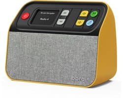 BBrain Muziekspeler - DAB+ Radio voor senioren - Aanpasbaar bedieningspaneel - Dementie radio - Muziekspeler met USB - Okergeel